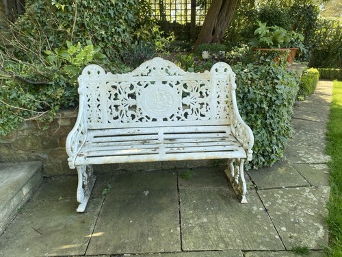 Vintage cast iron white garden - vintage,