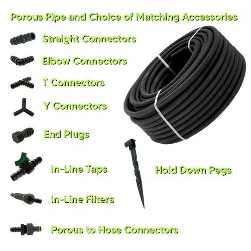 Porous pipe soaker - porous, leaky