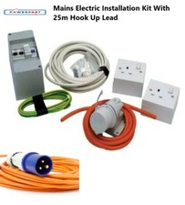 Campervan Conversion Mains Electric Installation Kit With 25m Hook Up Lead T4 T5