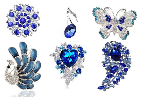 Silver tone blue party - silver, party/