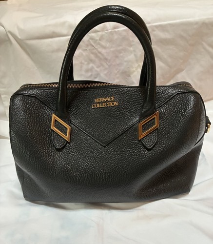 Versace black leather - black,