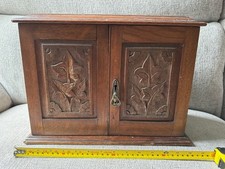 antique vintage 1909 shaving travel chest wood cabinet trinket box decor