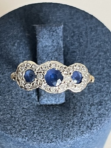 9ct gold diamond sapphire - diamond,