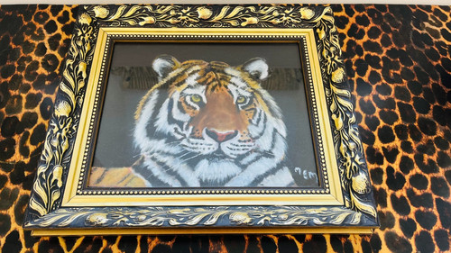 Tiger oil painting ornate - oil,