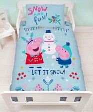 GEORGE PIG ~ 'Let it Snow " Toddler  Cot Quilt Cover  Licensed 120cm x 150cm New