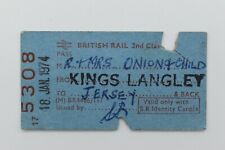 British Railway Ticket 5308 KINGS LANGLEY to JERSEY 18 JAN 1974