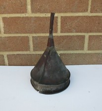 Vintage garage workshop  round brass ? copper metal funnel