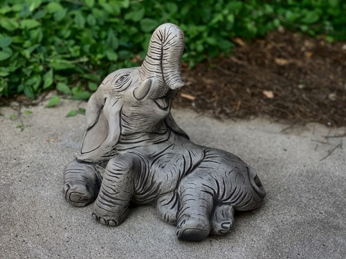Garden elephant statue - , large