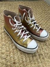 Converse Pink Chuck Taylor Glitter Ombre EVA Lift Junior Trainers Uk 4