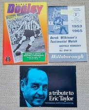3 Sheffield Wednesday Testimonial Programmes Wilkinson 66, Taylor 74, Dooley 93