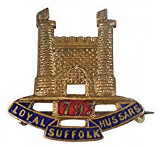 World War One Era Loyal Suffolk Hussars Regiment Enamel Sweetheart Brooch Badge