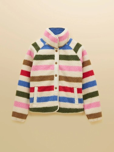 Joules eva striped borg fleece - striped,