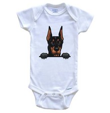 Doberman Pinscher Dog Breed Cute One Piece Baby Bodysuit