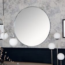 Milan Chrome & Oak Round Wall Mirror 100 x 100cm R:14