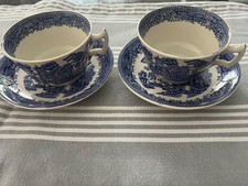 Willow Pattern 2 Tea Cups and Saucers - Wood and Sons