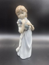 Casades Porcelain Girl Holding A Dog Figurine Ornament 