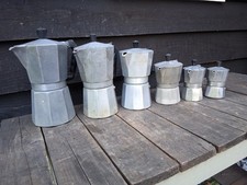 6 Vintage Stovetop moka pots COFFEE SHOP DISPLAY FREE P&P 