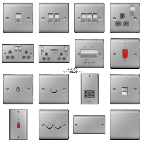 Brushed steel chrome - steel, switches