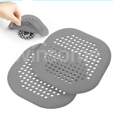 1/2/4 Silicone Bath Tub Floor Shower Drain Cover Hair Catcher Sink Strain Filter