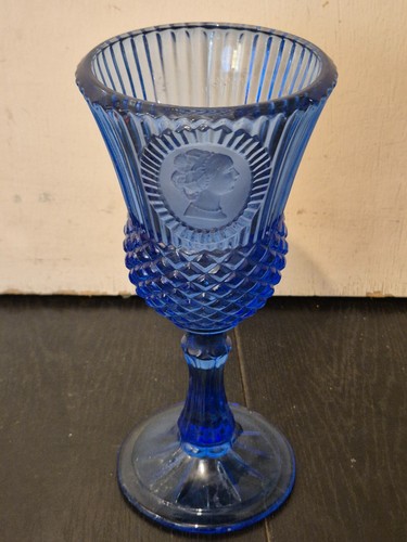 Cobalt blue glass goblet - blue,