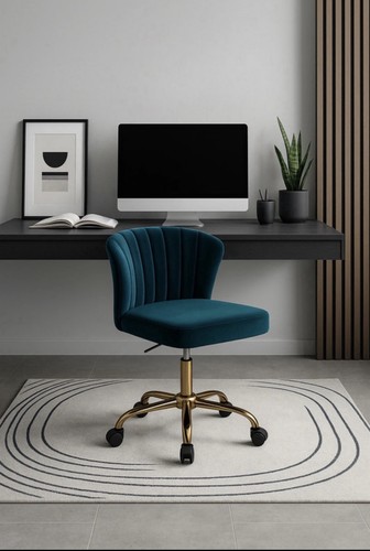 Brand new velvet teal office - teal,