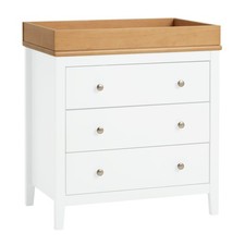 Cuggl Canterbury Nursery 3 Drawer Chest - White | 3 drawer baby dresser