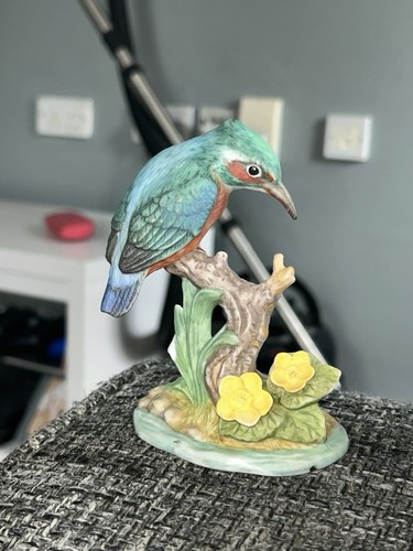 Porcelain kingfisher bird - porcelain,