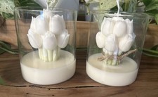 Tulips Glass Candle