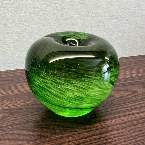 Wedgwood green glass apple - green,