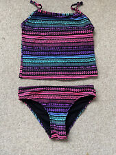PURPLE BLUE PINK TANKINI 10/11 YRS GIRLS HOLIDAY SUMMER SWIM POOL BEACH PRETTY
