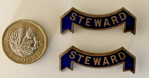 Vintage blue steward - blue, enamel
