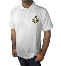 Masonic Golf Polo Shirt with Embroidery Logo Black/Grey/White/Blue