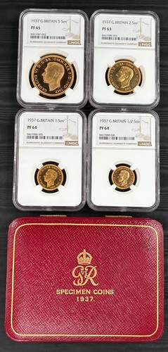 1937 gold proof set ngc - gold, set,