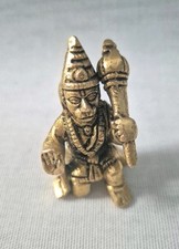 Brass Panchmukhi Hanuman Wall Hanging Statue Handicrafts Art Tall 2,2" 5,5cm VGC