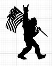 Sasquatch Bigfoot Rock On Flag