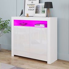 High Gloss 2 Doors Matt Body Sideboard Cupboard Kitchen Buffet Cabinet with LED