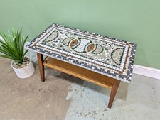 Vintage Mid Century Mosaic Coffee Table Tiled Tick And Oak Retro Cool Funky