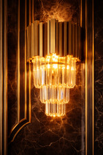 Art Deco Wall Light Gold Flush