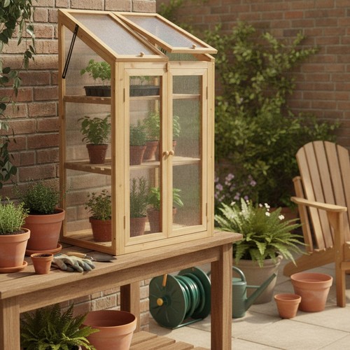 Small wooden greenhouse - small,
