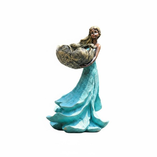 Resin bird feeder statue - bird,