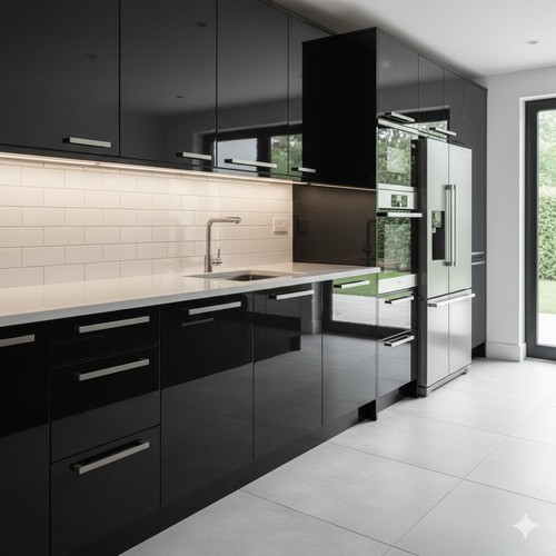 Black gloss mdf replacement - black,