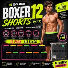 12 Pairs Mens Boxer Shorts