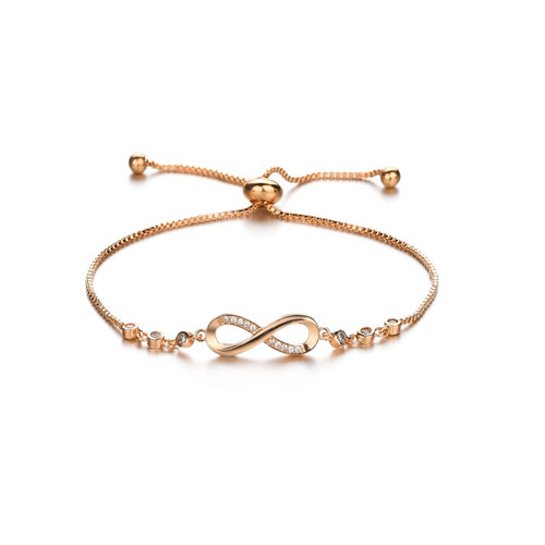 Infinity bracelet gold crystal - bracelet,