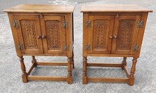 PAIR OF VINTAGE JAYCEE OAK BEDSIDE CABINETS  REPOLISHED      DELIVERY AVAILABLE