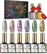 RSTYLE Gel Nail Polish Set, 10ML x 8 PCS Glitter UV Gel Nail Polish Kit.