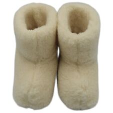 LADIES WOMENS 100% SHEEP WOOL BOOTS WARM SOFT COSY WINTER ANKLE SLIPPERS