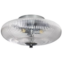 Polished Chrome Ribbed Glass