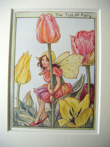 Vintage flower fairies print - flower, &