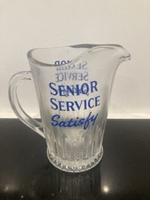 Vintage Glass Senior Service Satisfy Water Jug