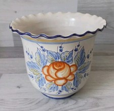 Deruta Pottery Vase - Italian Vintage Ceramics 7.5 X 6.5 Inches Signed B.C